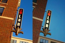 Elan at Bluffview Apartments - Unique Illuminated Blade Identity Sign