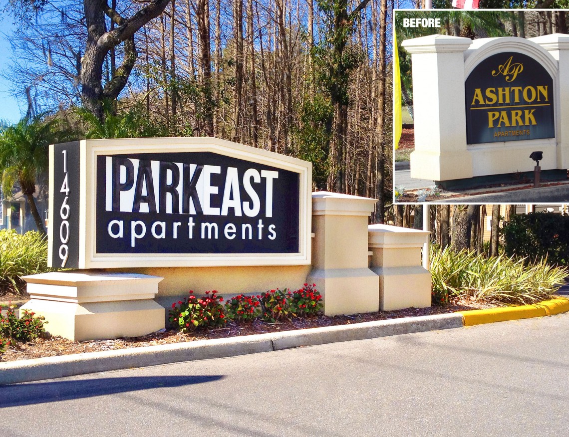 ParkEast Apartments Monument with Address Number