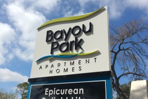 Bayou Park Apartment Homes Multi Tenant Sign