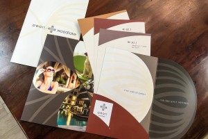 Pearl Woodlake Apartments Collateral Package - Pocket Folder with Floor Plan Inserts, Amenity Fold-Out and Business Card