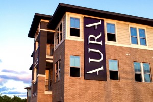 Aura 33Hundred Apartments LED Illuminated Building Sign
