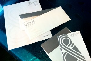 VV&M Business Identity Stationary Set - Letterhead, Thank You Note Card and Envelope