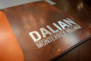 Dalian Monterrey Village Apartments Brochure with Brushed Aluminum Foil Reg Emboss on Cover