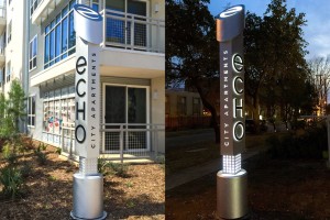 Echo Illuminated Identity Monument Day and Night