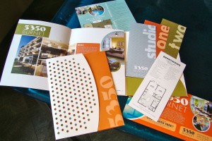5350 Burnet Apartments Contemporary Collateral - Brochure, Amenity Fold-Out, Floor Plan Inserts and Postcard