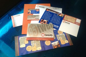 95Twenty Apartments Collateral Package - Brochure, Temporary Brochure, Postcard, Thank You Card, Business Card and Letterhead