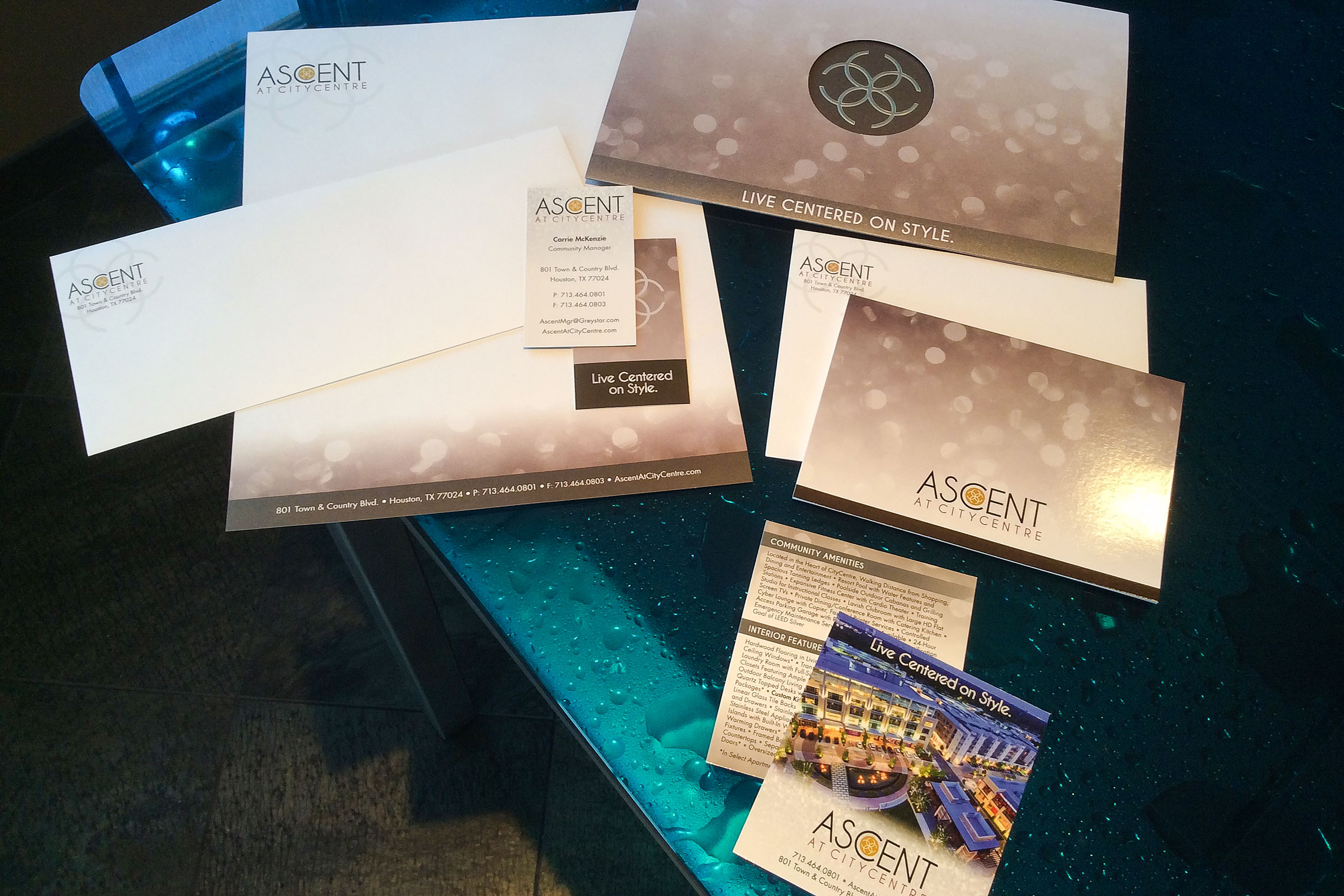 Ascent at CITYCENTRE Collateral - Brochure, Thank You Card, Promo Card, Business Card, Letterhead and Envelope