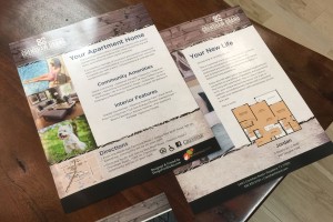 Crenshaw Grand Apartments Design Print Studio Collateral in Rustic Chic - Flyer