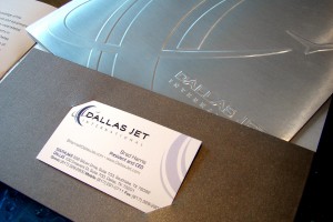 Dallas Jet International Brochure with Business Card Slit