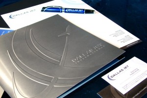 Dallas Jet International Brochure, Letterhead, Envelope and Pen