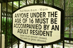 Folio Apartment Homes Pool Gate Sign
