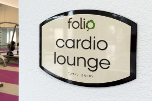 Folio Apartments Cardio Lounge ID with ADA/Braille