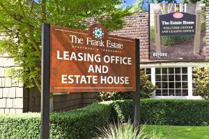 The Frank Estate Apartment & Townhomes Leasing Office and Estate House ID on Post