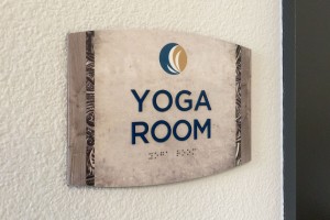 Grand Mason Apartments Yoga Room ID with ADA/Braille