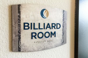 Grand Mason Apartments Billiard Room ID with ADA/Braille