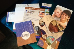 Indigo Apartments Collateral Package - Brochure, Flyer, Stationary and Postcard