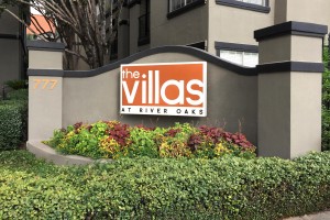 The Villas Aluminum Cabinet Monument with Address Number