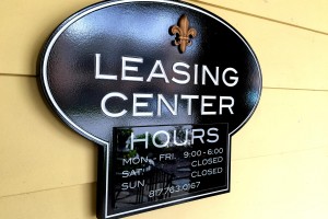 Vieux Coulee Leasing Center Office Hours with Acrylic Plaque