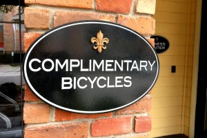 Vieux Coulee Complimentary Bicycles ID Sign