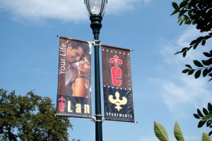 Elan at Bluffview Apartments Avenue Banner on Light Pole