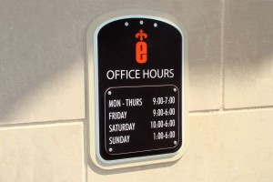 Elan at Bluffview Apartments Office Hours with Stand-Offs