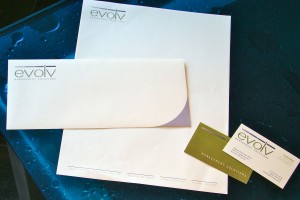 Evolv Management Solutions Business Identity Stationary - Business Card, Letterhead and Envelope