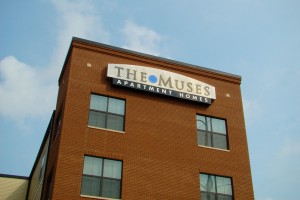 The Muses Apartments LED Illuminated Building Sign