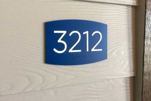 Villas on the Hill Apartments - Single-Ply Acrylic Exterior Unit Number Sign