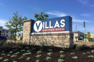 Villas on the Hill Apartments - Contemporary LED Edge-Lit Letters Monument
