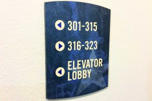 The Davis Soco Apartments Hallway Directional Sign