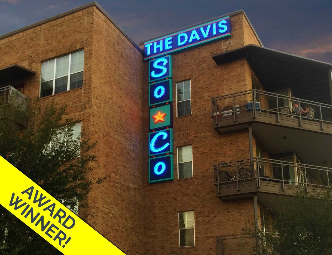 The Davis Soco Urban Industrial Illuminated Neon Wall Identity Sign