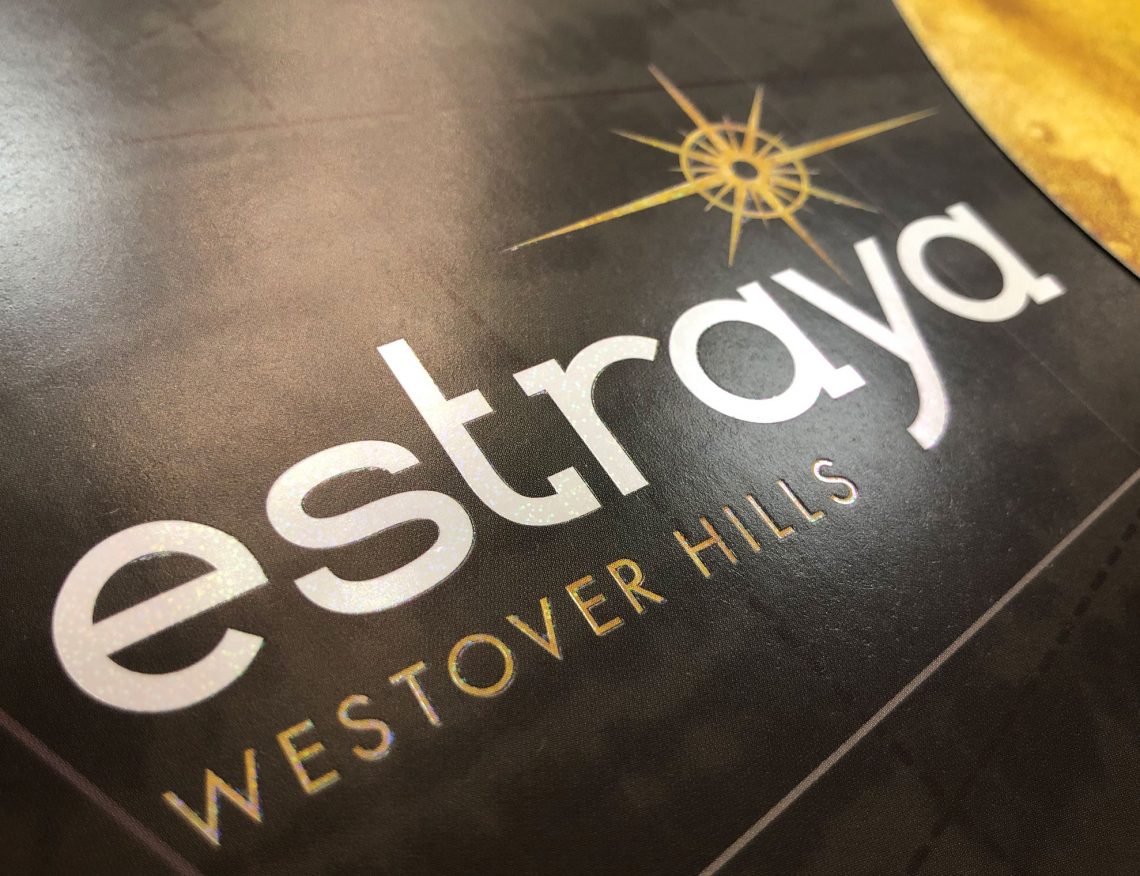 Estraya Westover Hills Pocket Folder Brochure with Foil on Logo