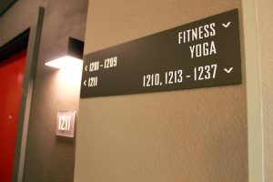 Main Street Lofts Hall Directional at an Urban Property