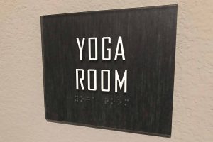 Main Street Lofts Yoga Room ID Sign with Braille