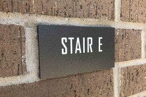 Main Street Lofts Urban Stair ID with Braille