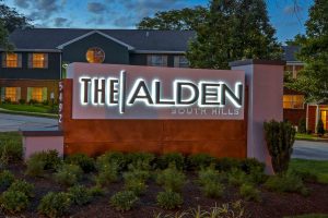 The Alden South Hills Apartments LED Internal Illuminated Cabinet Monument