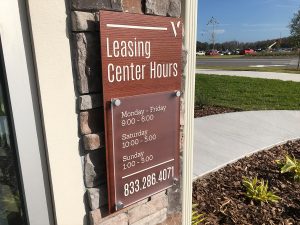 Volaris Starkey Ranch | Leasing Center Hours Sign